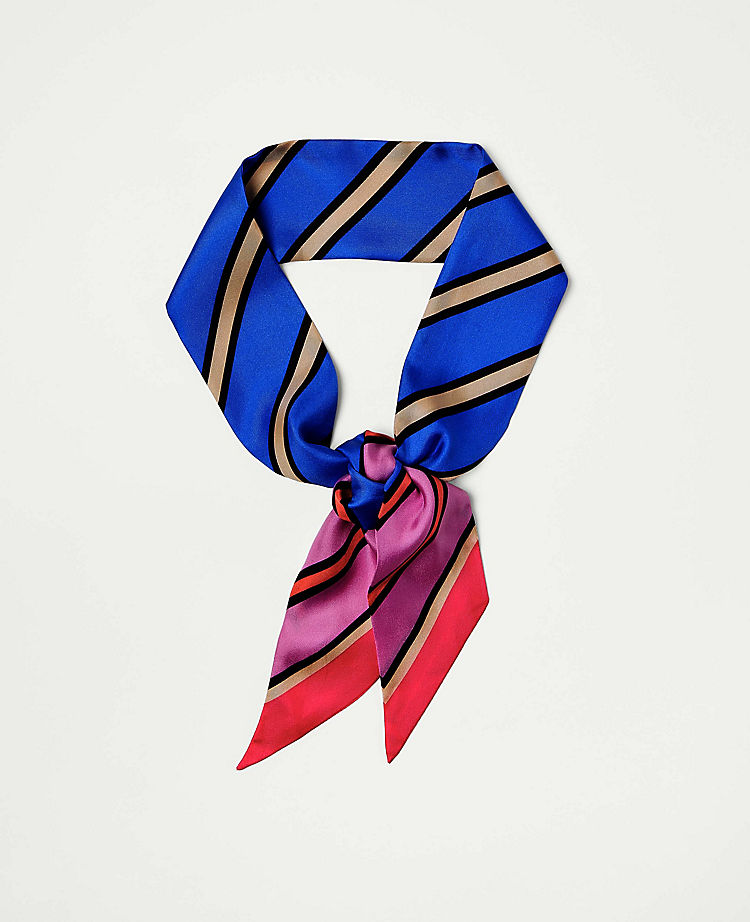 Striped Skinny Silk Scarf