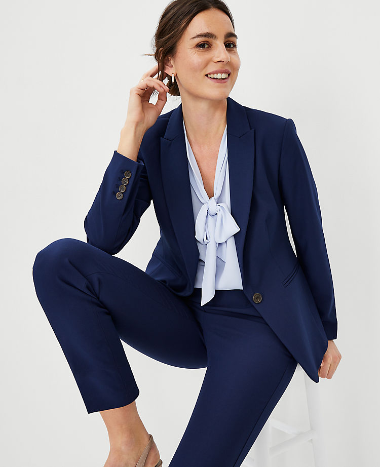 Ann Taylor Outlet |  The Long One Button Blazer in Bi-Stretch