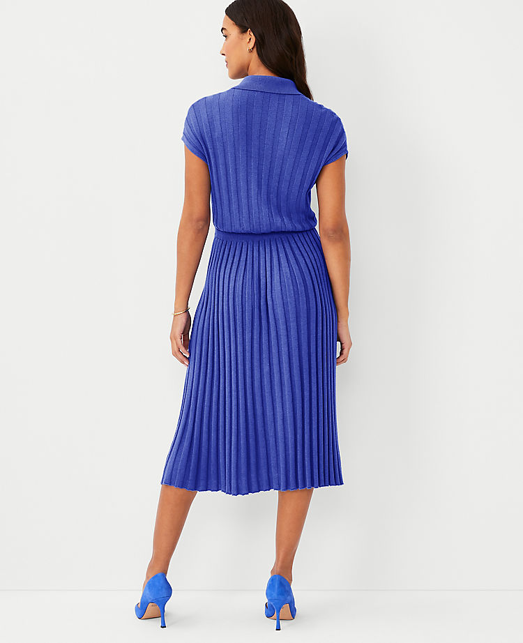 Ribbed Polo Sweater Dress