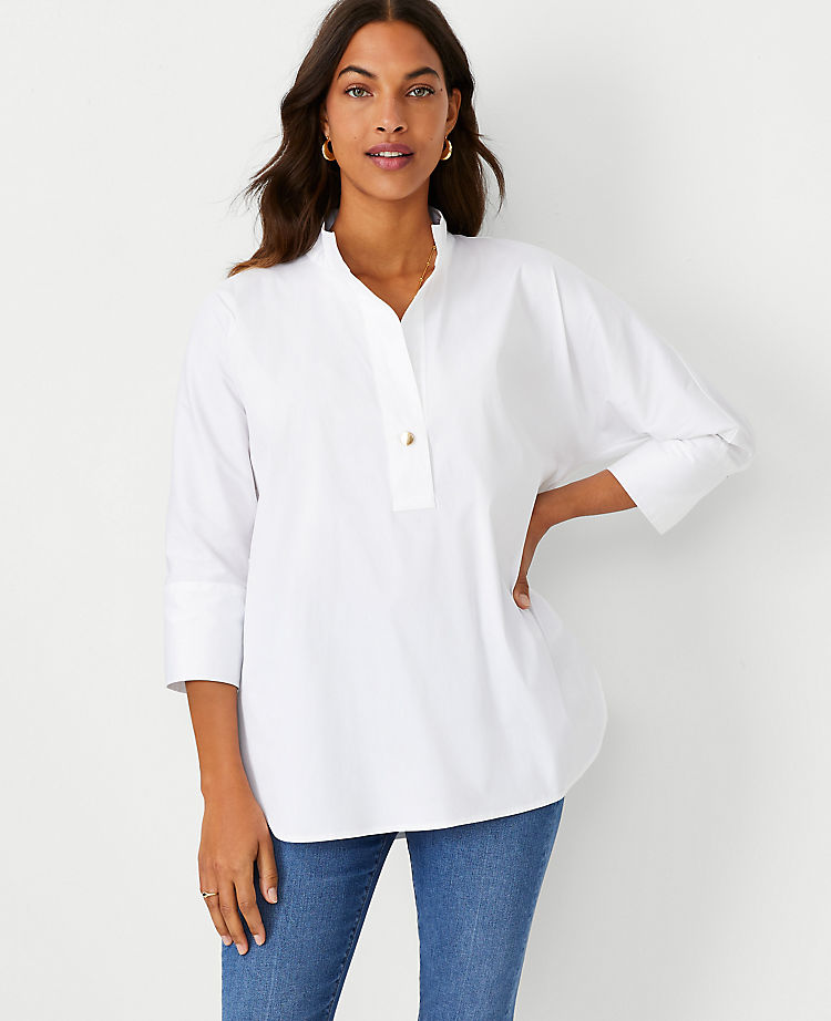 Ann Taylor Outlet |  Poplin Dolman Tunic Shirt
