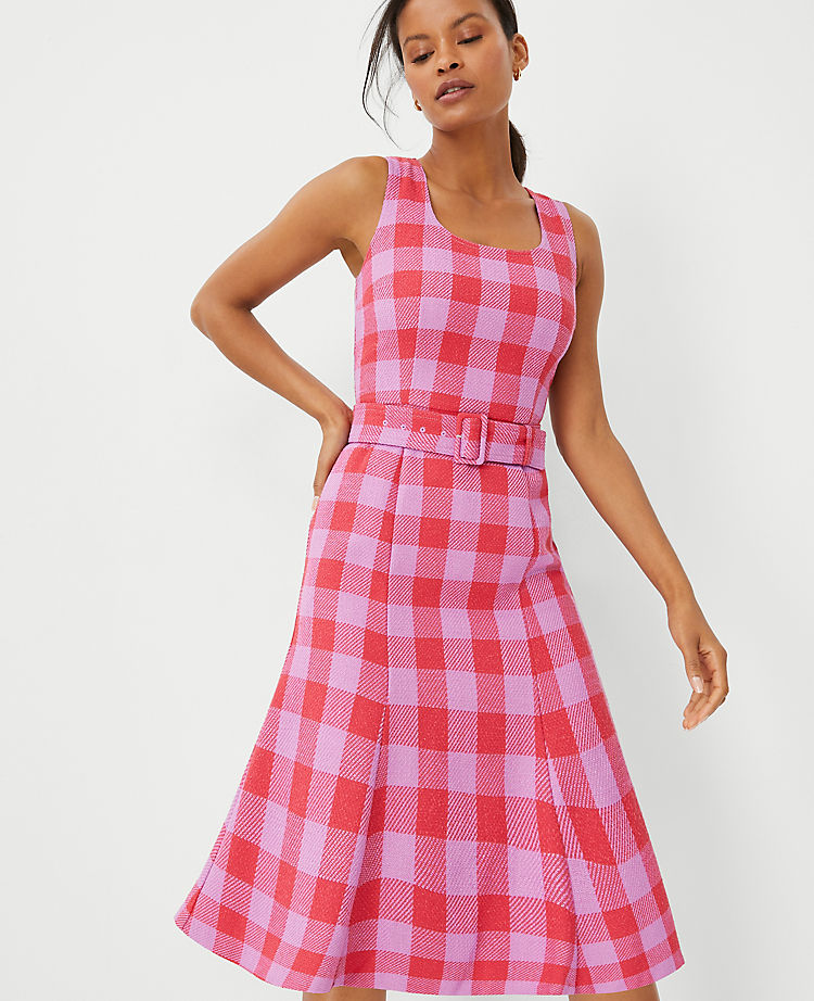 Ann Taylor Outlet |  Plaid Belted Midi Dress