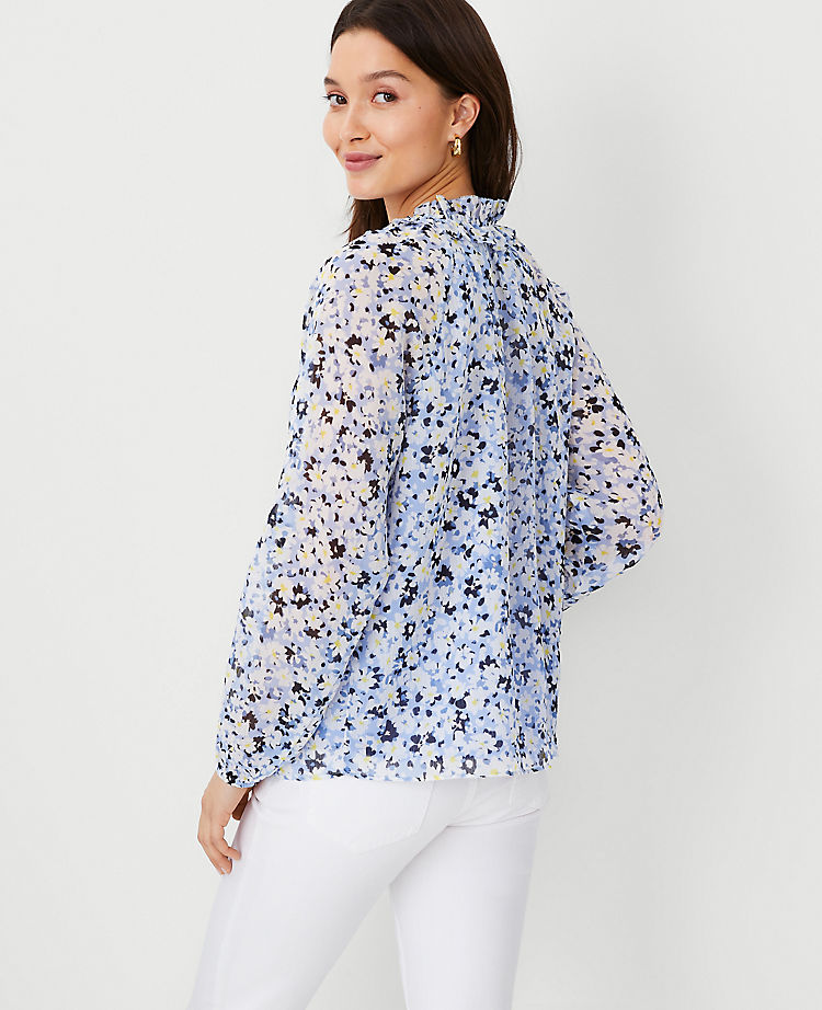 Ann Taylor Outlet |  Floral Ruffled Raglan Sleeve Top