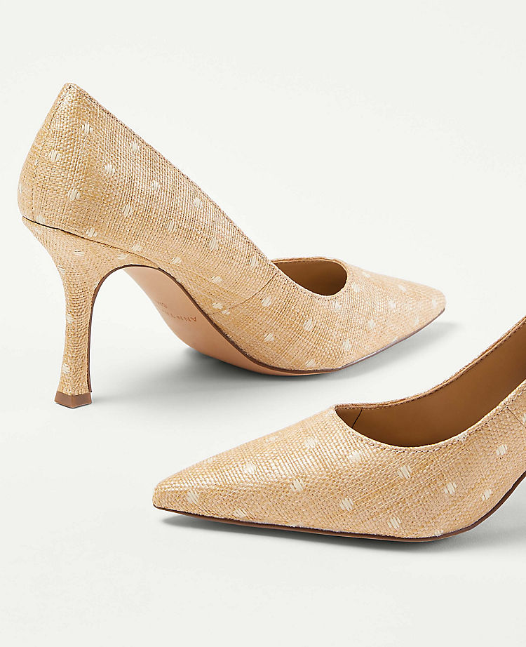 Mila Polka Dot Straw Pumps