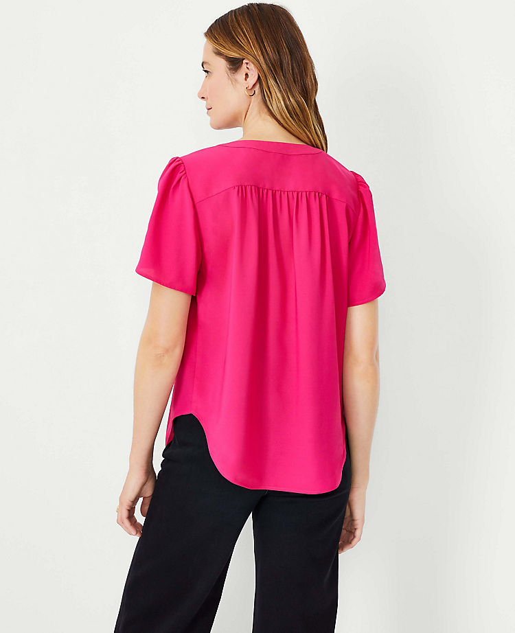 Ann Taylor Outlet |  Flutter Sleeve Popover