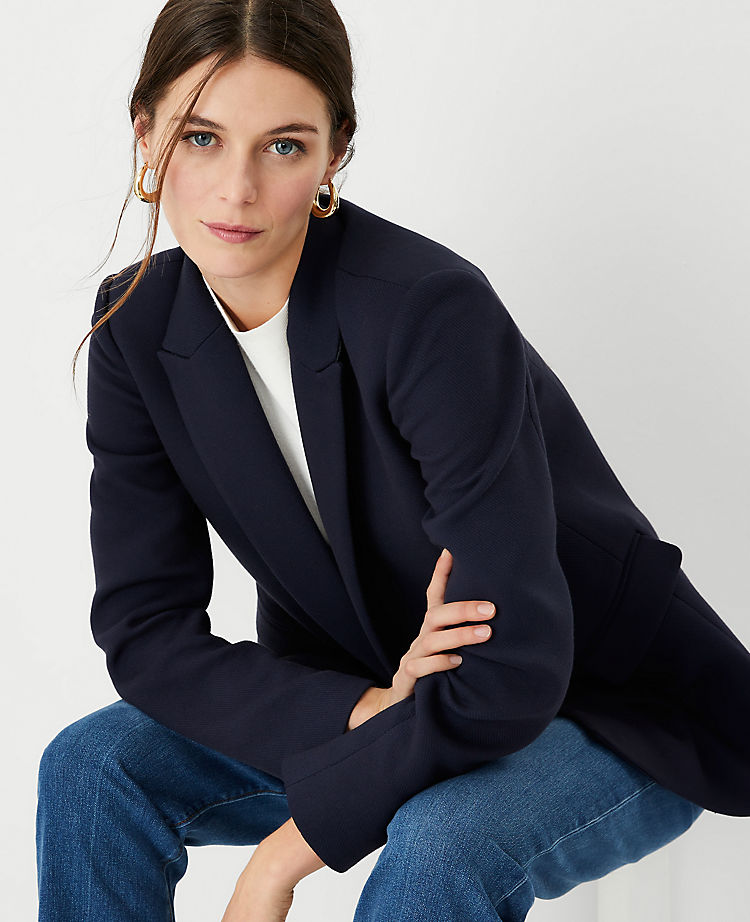 Ann Taylor Outlet |  The Relaxed Double Breasted Long Blazer in Twill
