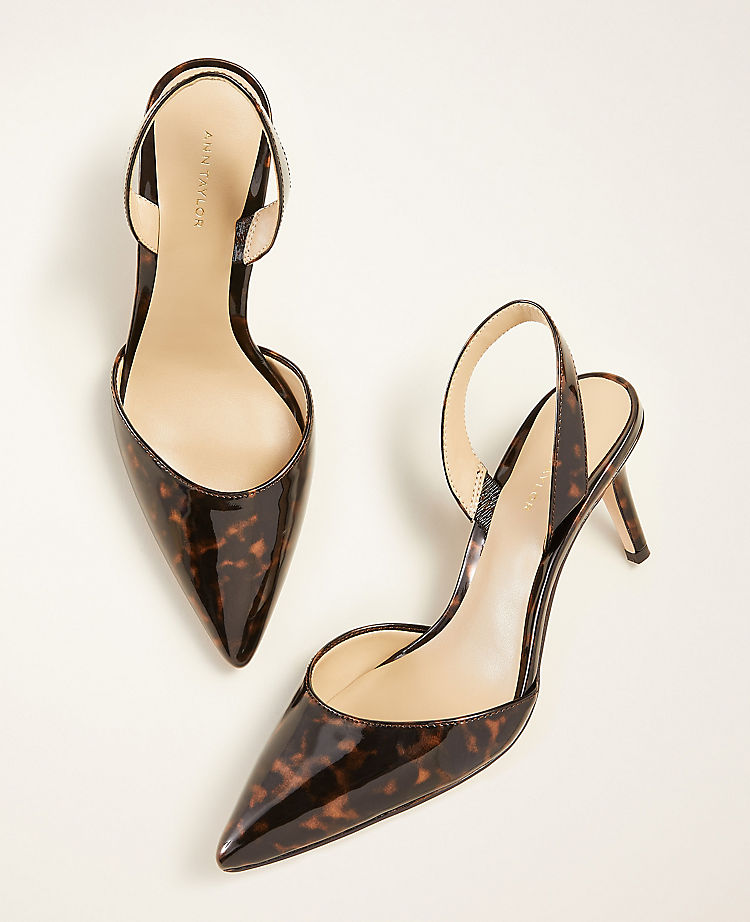 Kerry Tortoiseshell Print Patent Pumps