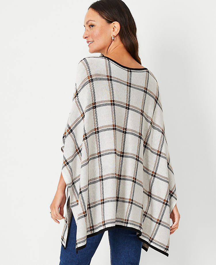 Plaid Jacquard Poncho