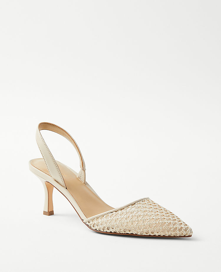 Eryn Woven Mesh Slingback Pumps