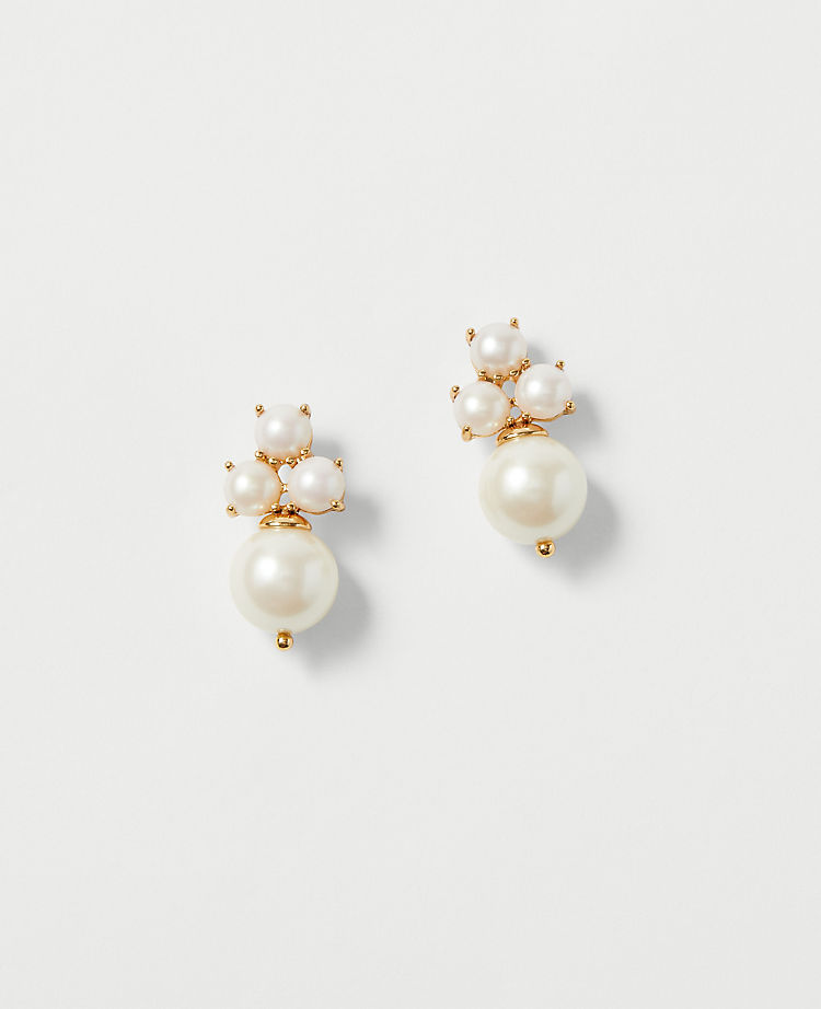 Pearlized Ball Drop Statement EarRings