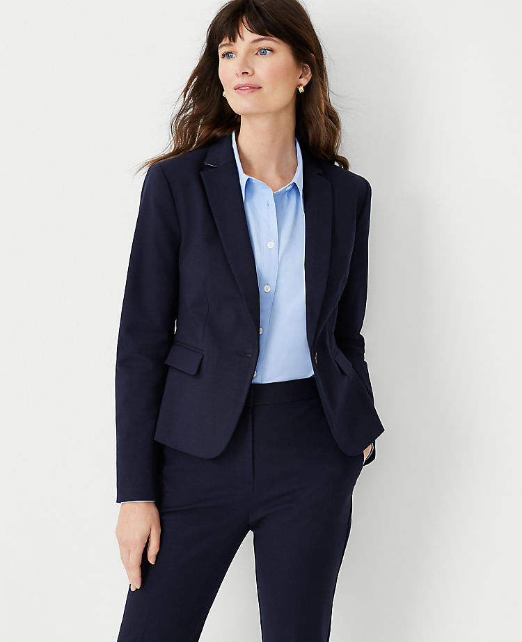 Ann Taylor The One Button Blazer in Stretch Cotton