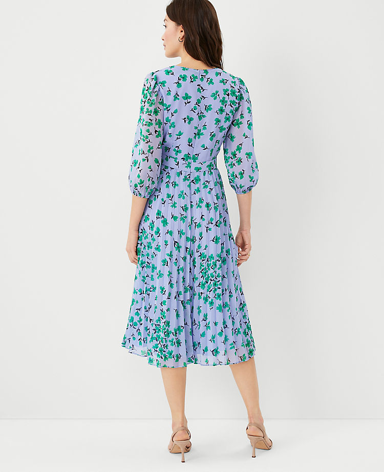 Ann Taylor Outlet |  Floral Pleated Flare Dress