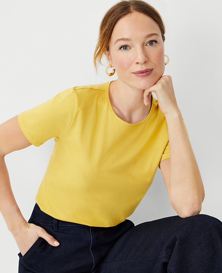 Ann Taylor Outlet |  Pima Cotton Crew Neck Tee