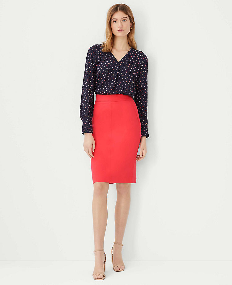 Ann Taylor Outlet |  Twill Seamed Pencil Skirt