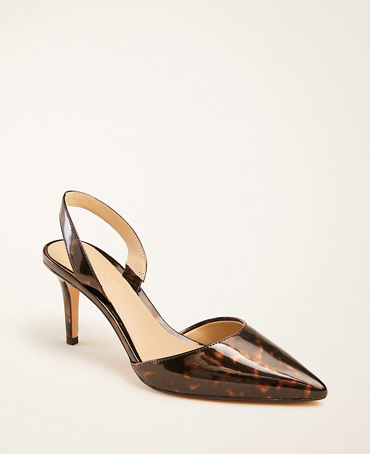 Kerry Tortoiseshell Print Patent Pumps