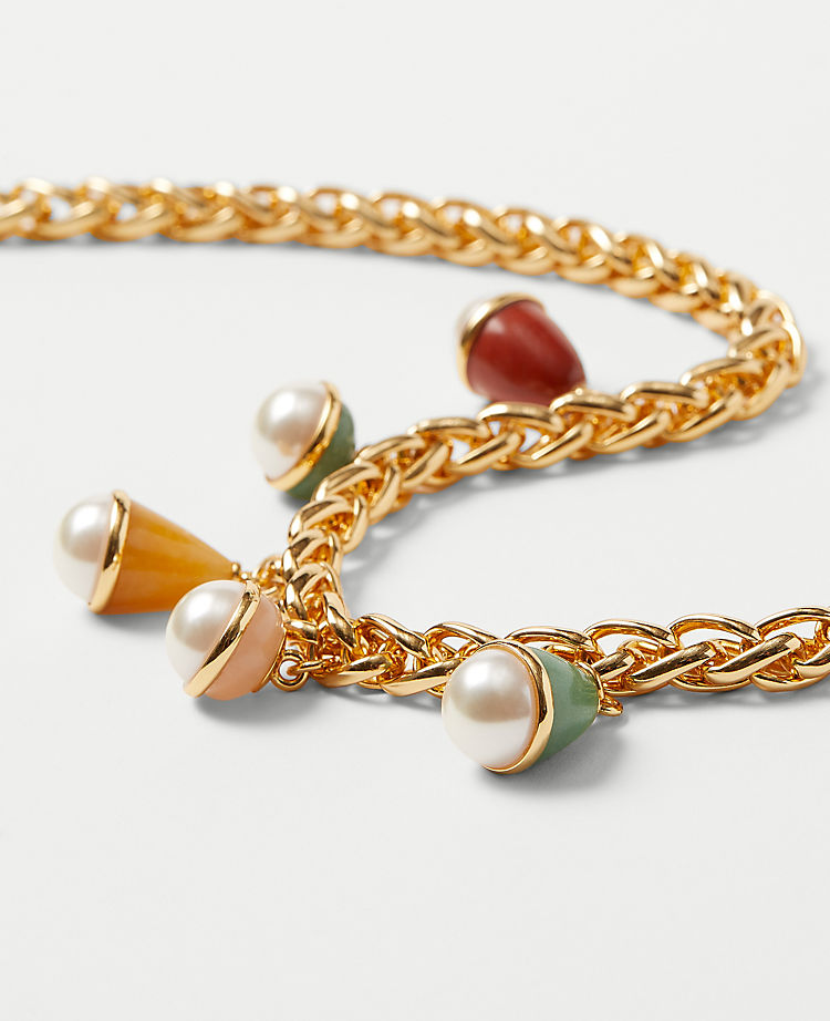 Pearlized Enamel Statement Necklace