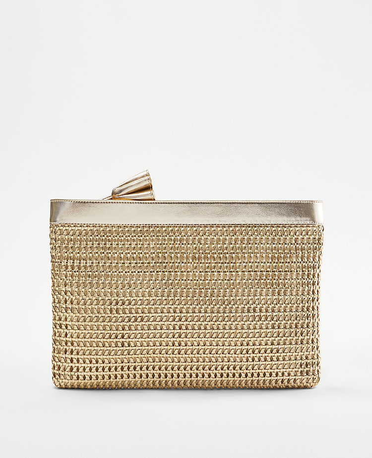 Metallic Woven Oversized Soft Clutch