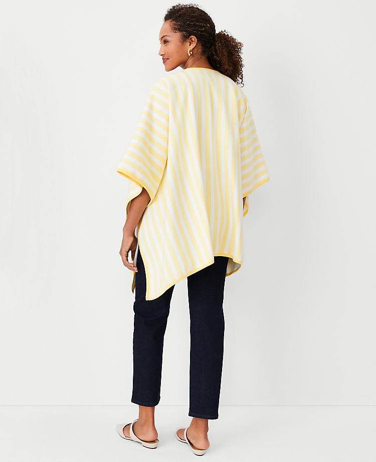 Striped Open Poncho