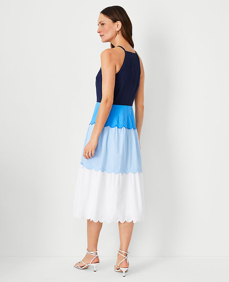 Ann Taylor Outlet |  Colorblock Halter Flare Dress