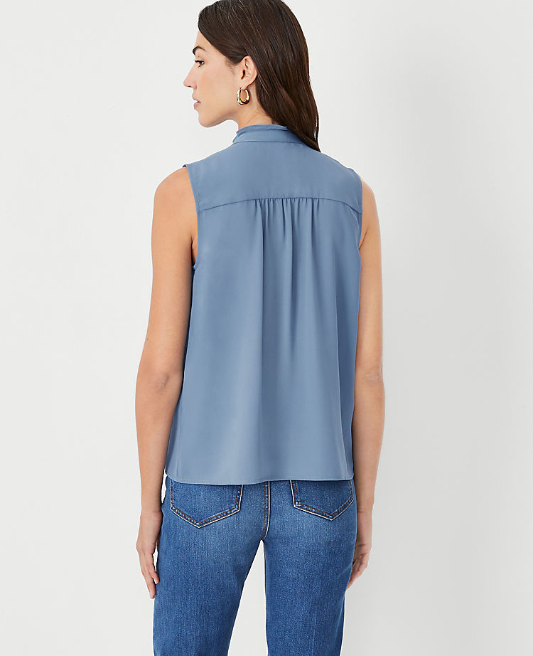 Ann Taylor Outlet |  Ruffle Pintucked Popover Shell