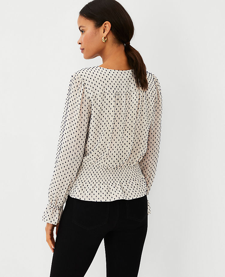 Ann Taylor Outlet |  Clip Smocked Waist Top