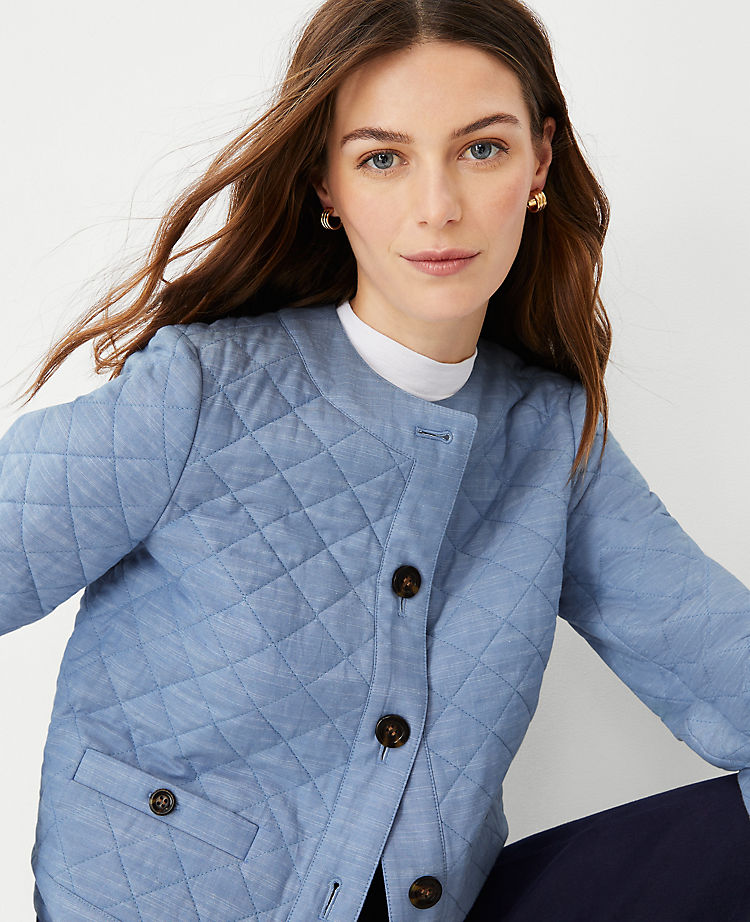 Ann Taylor Outlet |  Framed Quilted Cropped Jacket