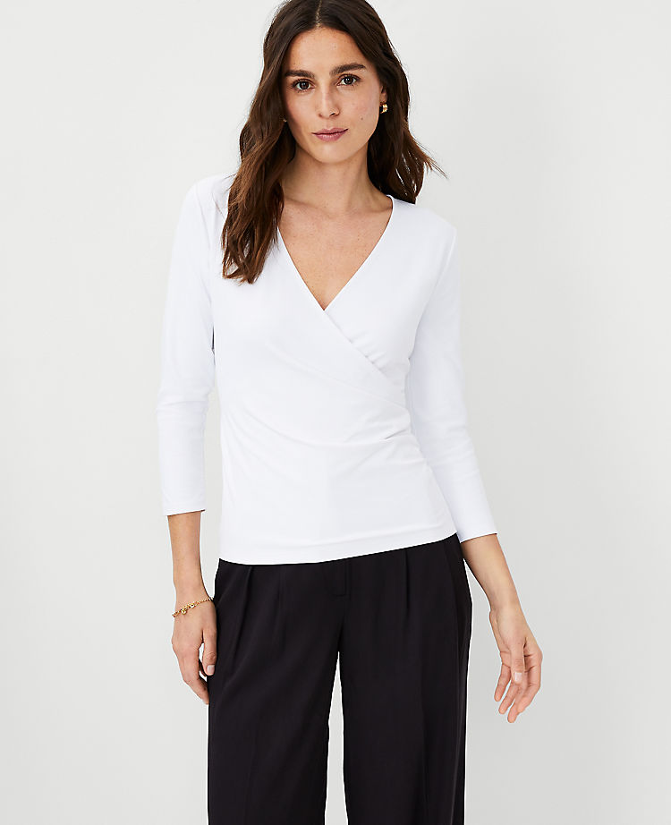 Ann Taylor Outlet |  Refined Stretch Wrap Top