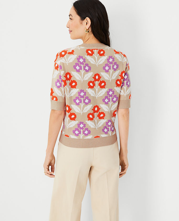 Ann Taylor Outlet |  Floral Elbow Sleeve Sweater