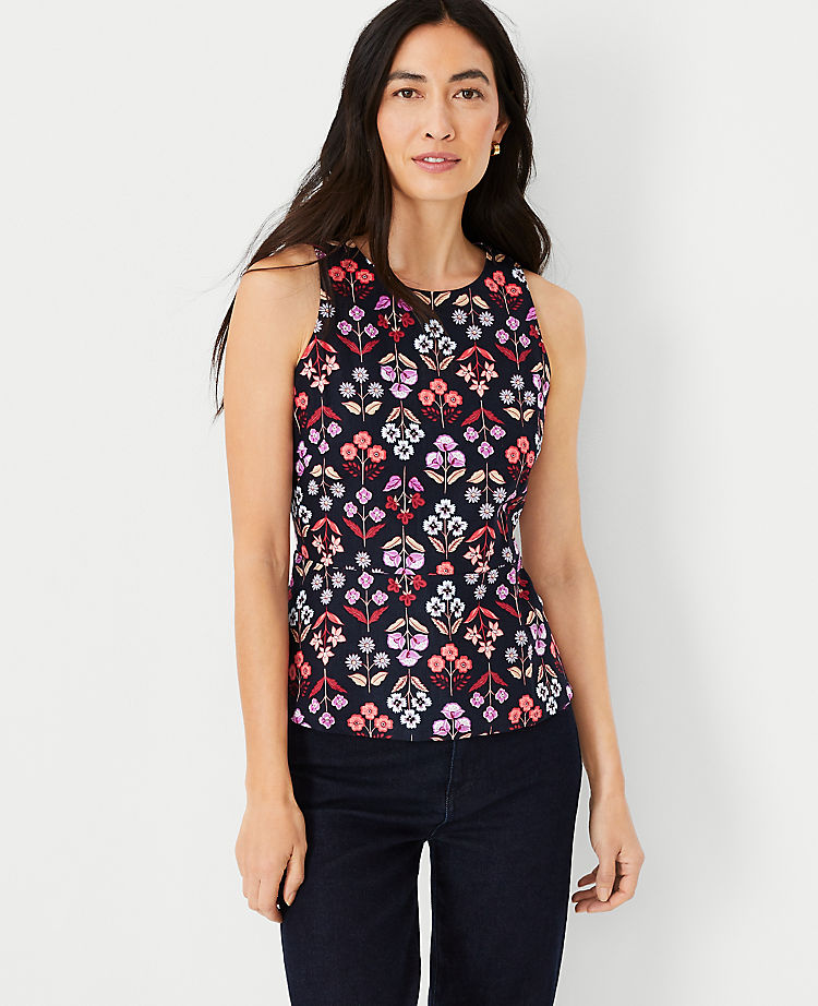 Ann Taylor Outlet |  Floral Peplum Halter Shell