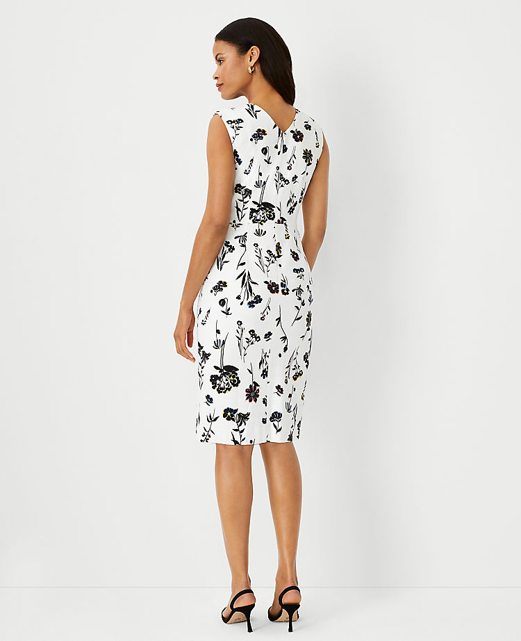 Floral Double V Sheath Dress