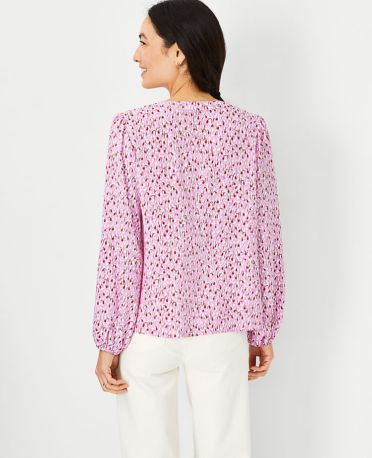 Ann Taylor Outlet |  Floral Split Neck Popover