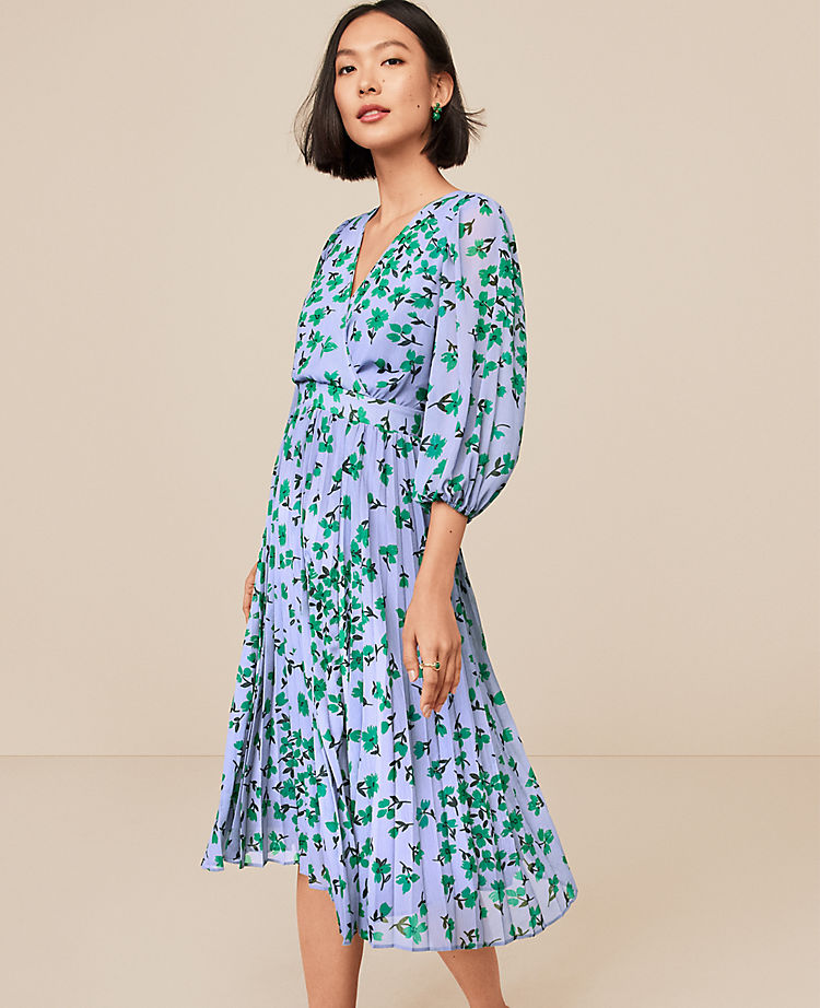 Ann Taylor Outlet |  Floral Pleated Flare Dress