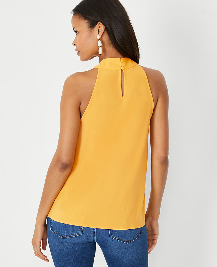 Mixed Media Draped Halter Top