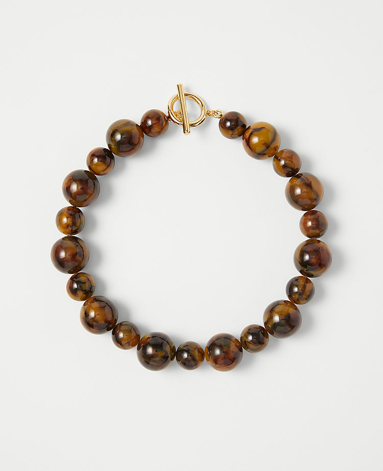 Tortoiseshell Print Ball Statement Necklace