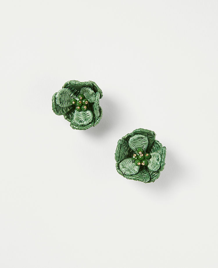 Floral Raffia Wrapped Stud EarRings