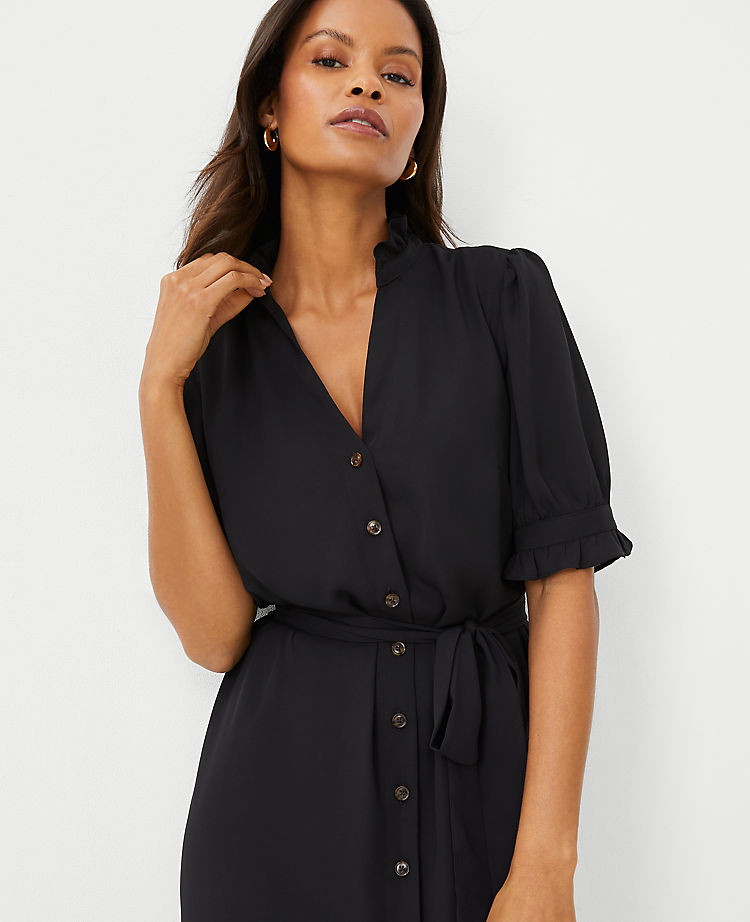 Ruffle Button Front Dress