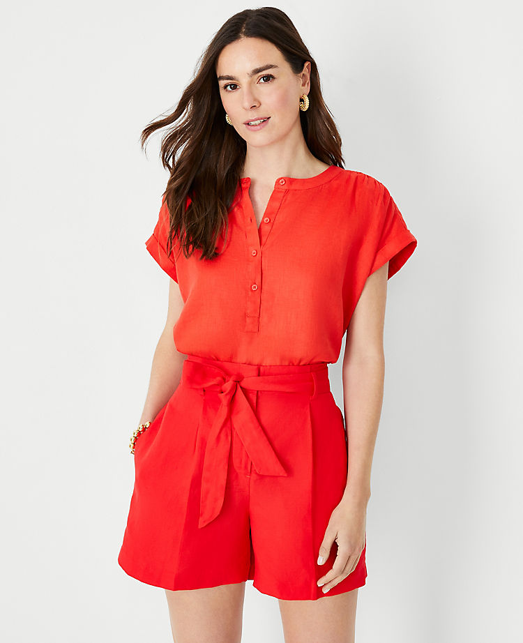 Linen Drop Shoulder Popover