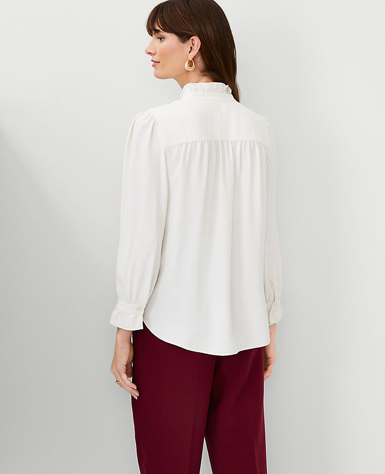 Ann Taylor Outlet |  Ruffle Button Top
