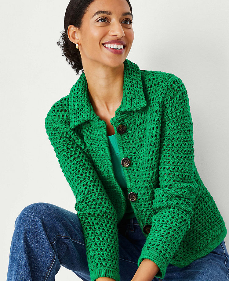 Ann Taylor Outlet |  Geo Stitch Sweater Jacket