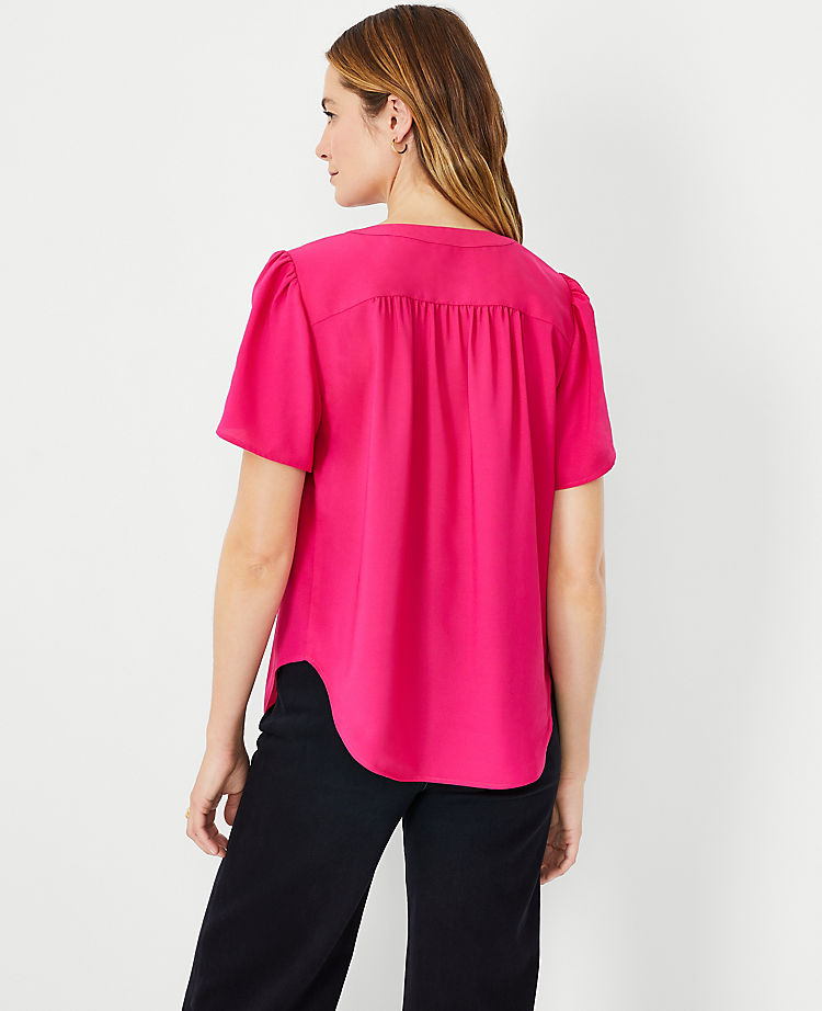 Ann Taylor Outlet |  Flutter Sleeve Popover