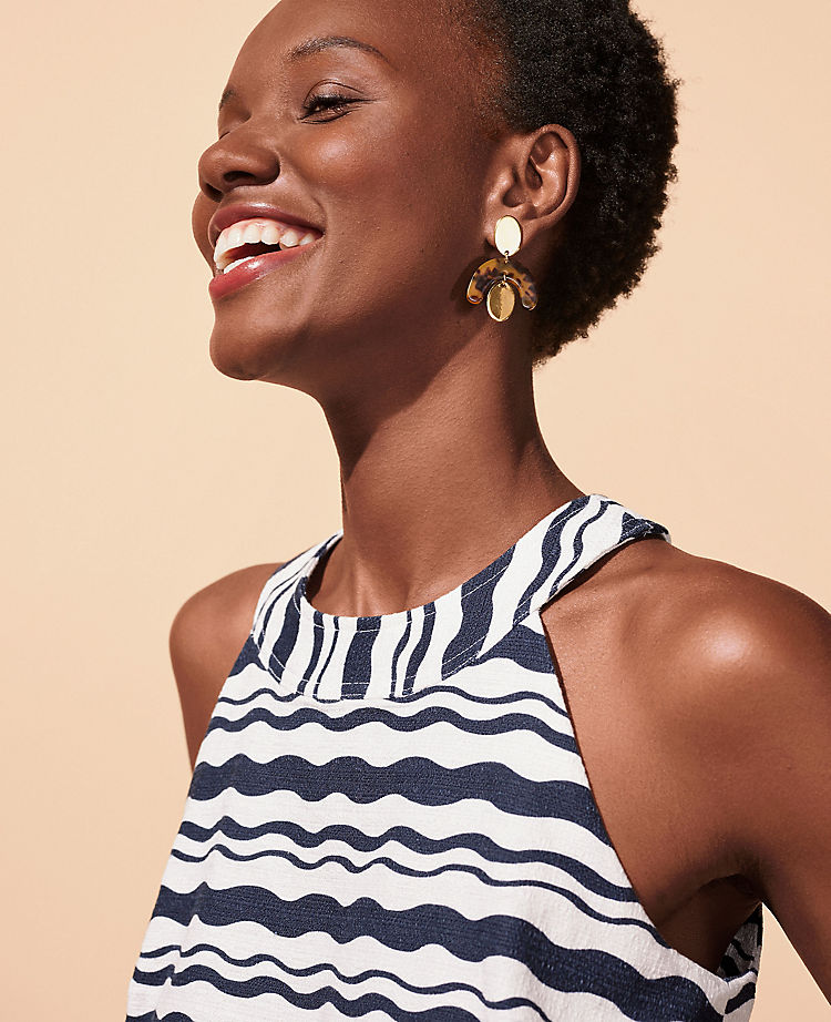 Wave Button Back Halter Top