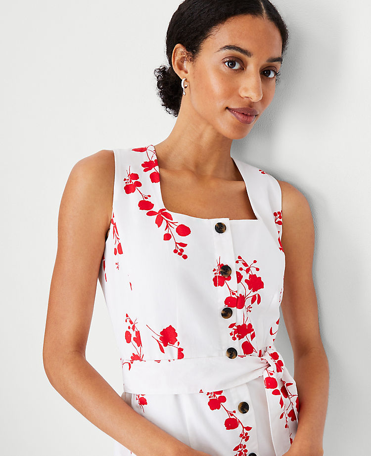 Ann Taylor Outlet |  Floral Button Flare Dress