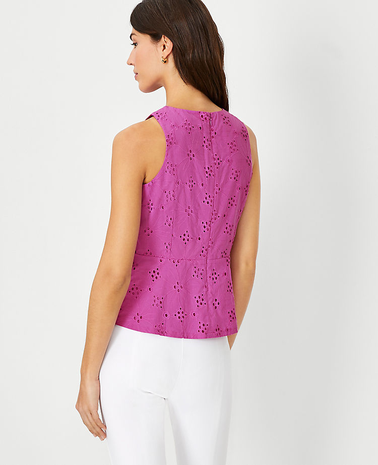 Ann Taylor Outlet |  Eyelet Peplum Halter Shell