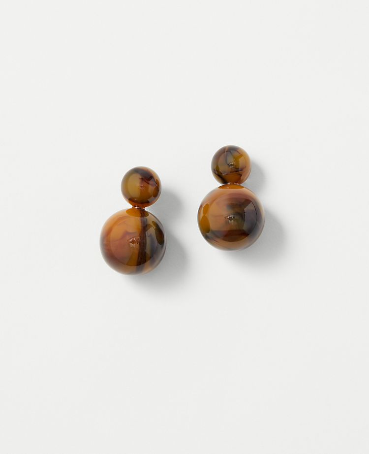 Tortoiseshell Print Ball Drop EarRings