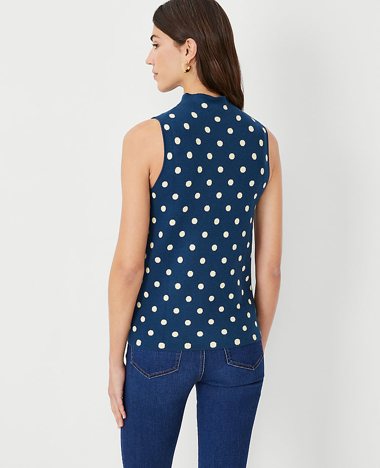 Ann Taylor Outlet |  Dotted Mock Neck Sweater Shell