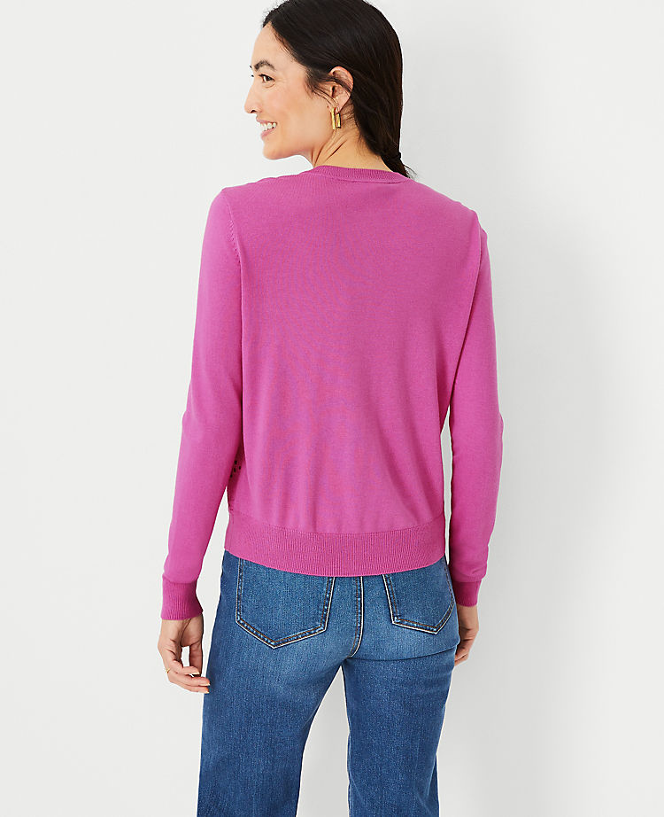 Ann Taylor Outlet |  Mixed Media Eyelet Ann Cardigan