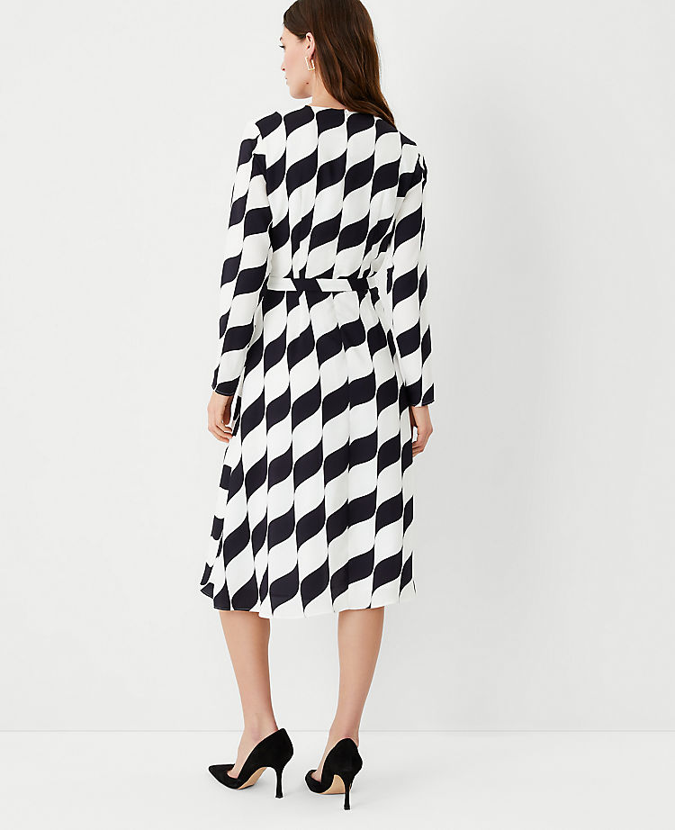 Geo Wrap Midi Dress