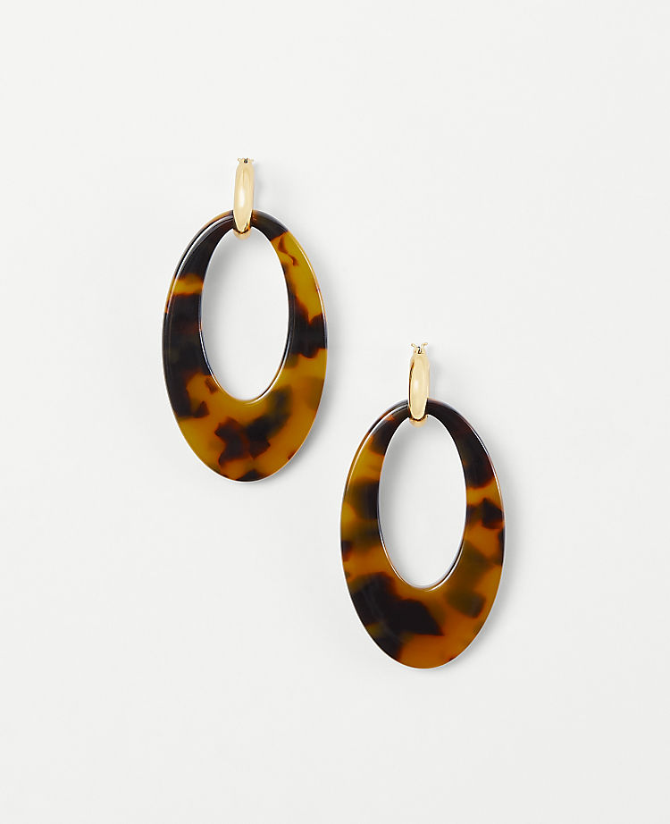 Oval Tortoiseshell Print Hoop EarRings