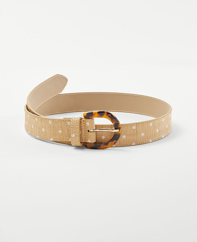 Polka Dot Straw Trouser Belt