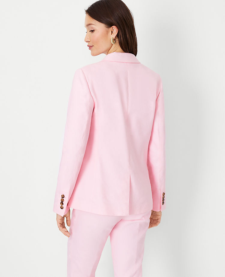 Ann Taylor Outlet |  The Notched One Button Blazer in Linen Blend