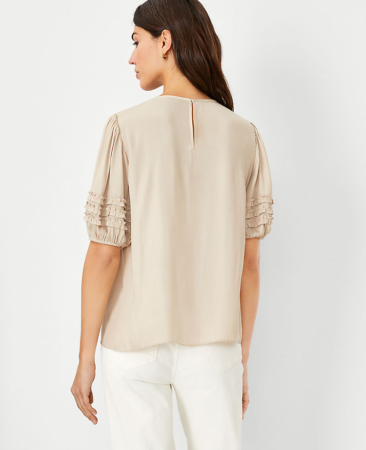 Ann Taylor Outlet |  Mini Ruffle Sleeve Top
